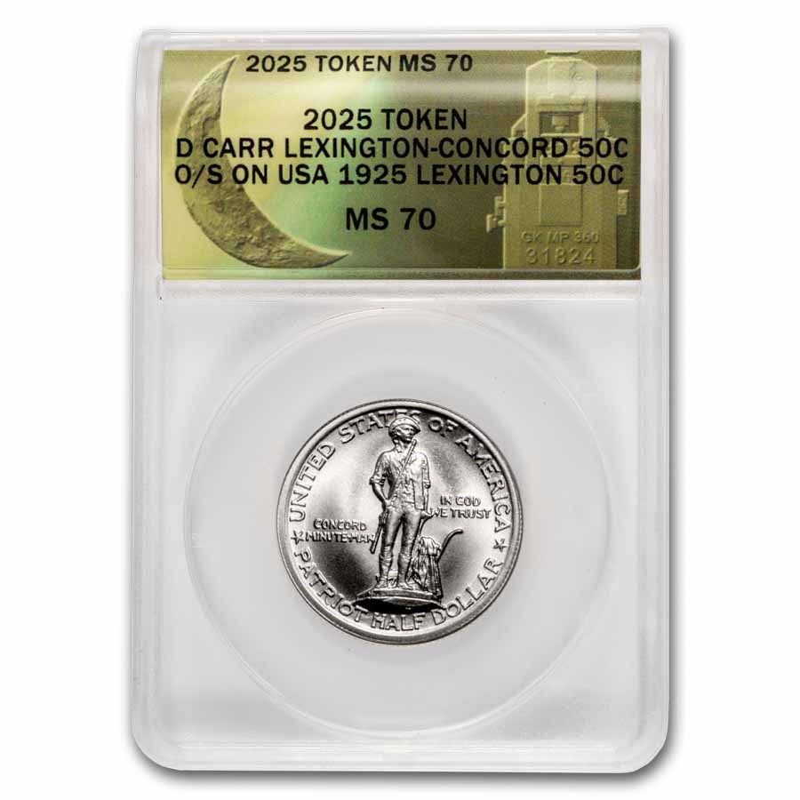 2025 Lexington-Concord Token MS-70 ANACS & Program with Stamp