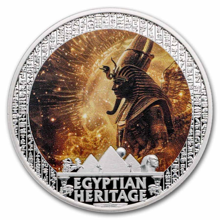 2025 Liberia 1 oz Silver Egyptian Heritage: Ra Sun