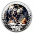 2025 Liberia 1 oz Silver Jurassic Life Dinosaur Collection: T-Rex