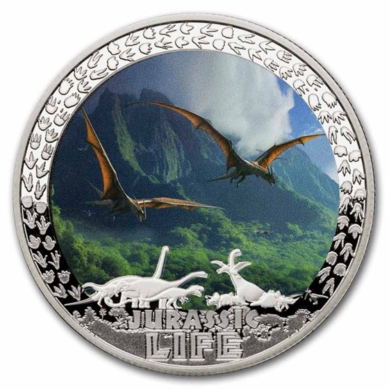 2025 Liberia 1 oz Silver Jurassic Life Dinosaur: Pterodactyl 2025 Liberia 1 oz Silver Jurassic Life Dinosaur: Pterodactyl