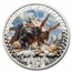 2025 Liberia 1 oz Silver Jurassic Life Dinosaur: Triceratops