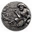 2025 Liberia 2 oz Silver Antique California Gold Rush (Box & COA)