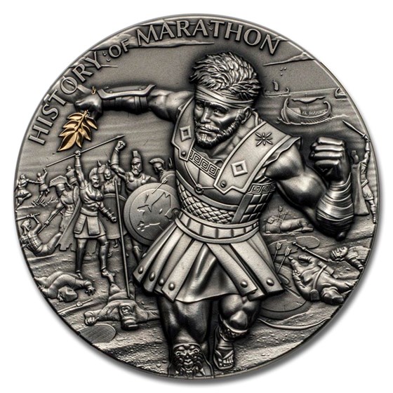 2025 Liberia 2 oz Silver Antique History of Marathon (Box & COA) 2025 Liberia 2 oz Silver Antique History of Marathon (Box & COA)