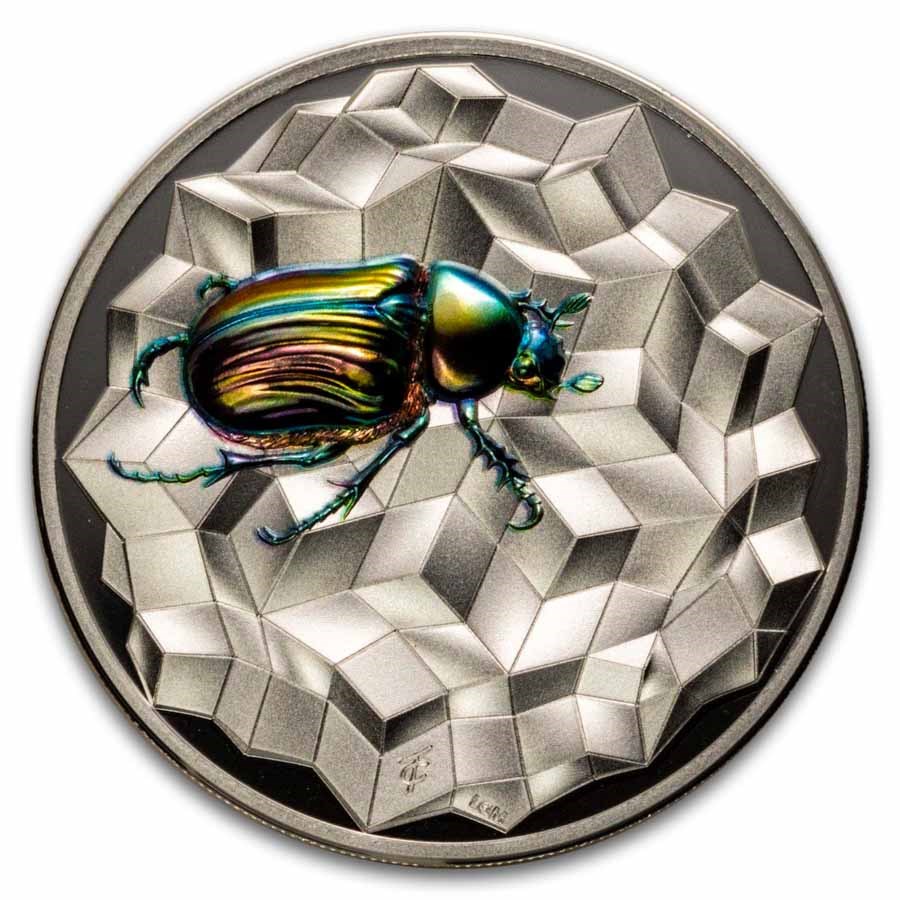 2025 Liberia 2 oz Silver Éntoma: Scarabeo (w/ Box & COA)