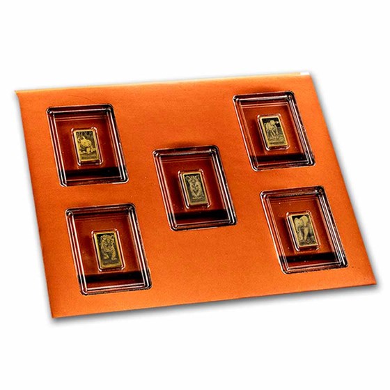 2025 Liberia Gold Little Five Africa 5-Coin Set (With Box & CoA) 2025 Liberia Gold Little Five Africa 5-Coin Set (With Box & CoA)