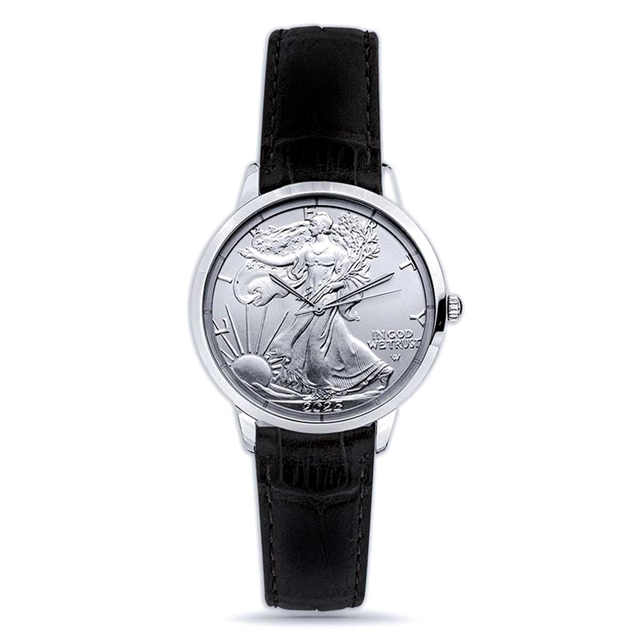 2025 Men's 1 oz Silver American Eagle Leather Watch