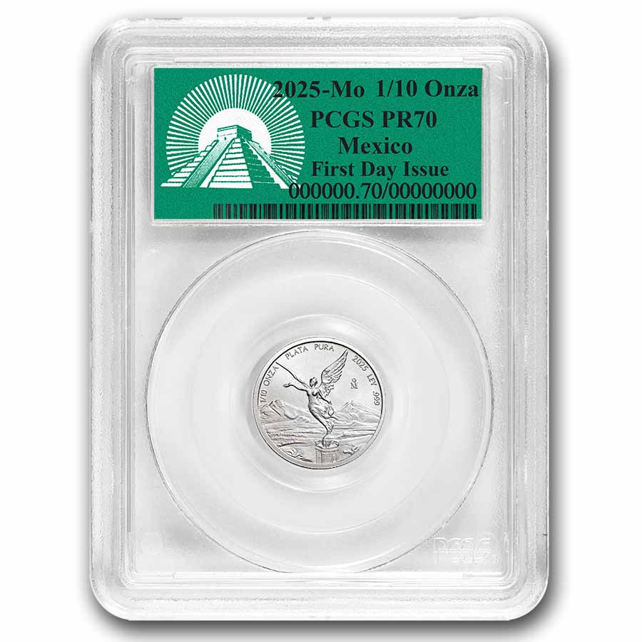 Buy 2025 Mexico 1/10 oz Silver Libertad PR-70 FDI | APMEX