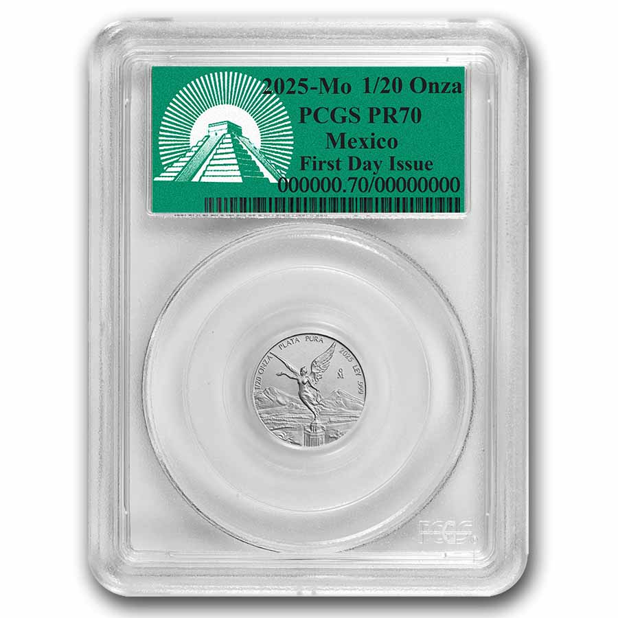 Buy 2025 Mexican 1/20 oz Silver Libertad Proof PR-70 | APMEX