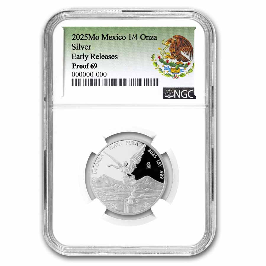 額縁ニューメキシコ Mexico 2025-Mo Silver Onza Libertad KM-613 PCGS MS-69 | PCGS Cert