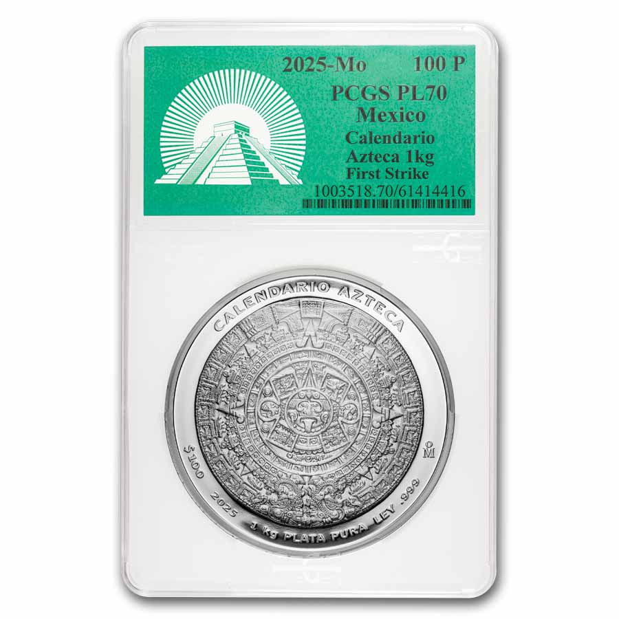 Buy 2025 Mexico 1 kilo Silver Aztec Calendar PL-70 | APMEX
