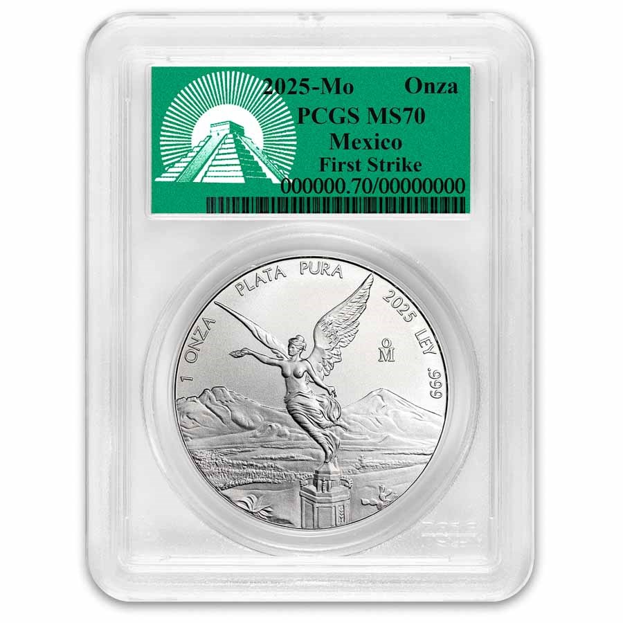 2025 Mexico 1 oz Silver Libertad MS-70 PCGS (FS, Green Label)