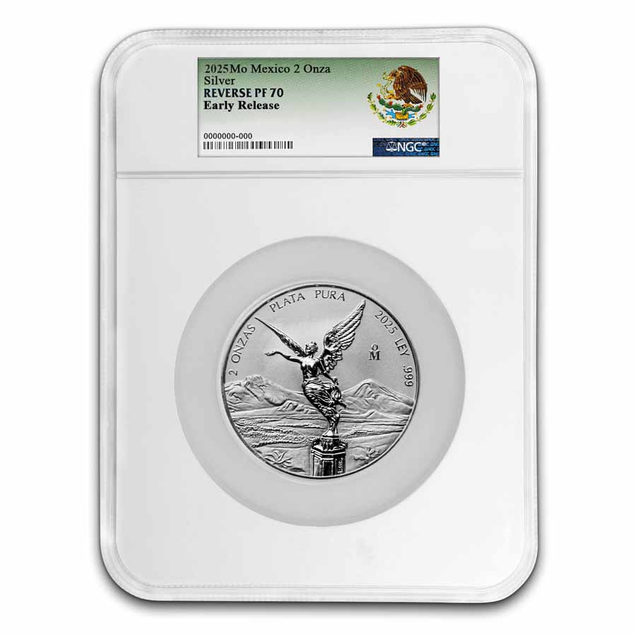 Buy 2025 Mexican 2 oz Silver Libertad Reverse Proof PF-70 | APMEX