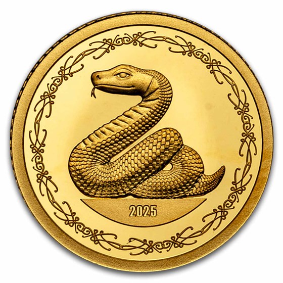 2025 Mongolia 1/2 gram Proof Gold Lunar Year of the Snake 2025 Mongolia 1/2 gram Proof Gold Lunar Year of the Snake