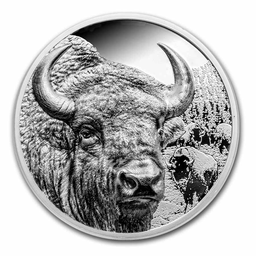 2025 Mongolia 1 oz Silver Proof Wild Mongolia Bison (Box & COA)