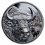2025 Mongolia 2 oz Silver Black Proof Wild Mongolia Bison