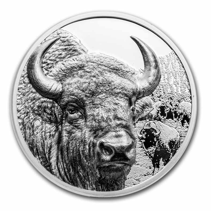 2025 Mongolia 3 oz Silver Proof Wild Mongolia Bison (Box & COA)