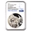 2025 Mongolia 3 oz Silver Proof Wild Mongolia Bison PF-70 NGC FR