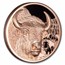 2025 Mongolia 50 gram Copper Wild Mongolia Bison (with COA)