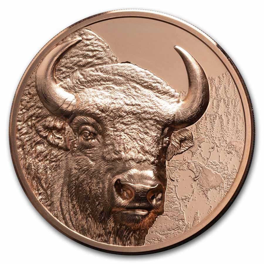 2025 Mongolia 50 gram Copper Wild Mongolia Bison (with COA)