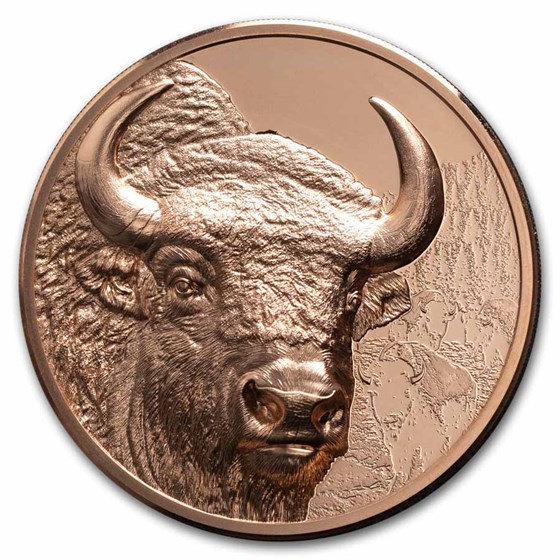 2025 Mongolia 50 gram Copper Wild Mongolia Bison (with COA) 2025 Mongolia 50 gram Copper Wild Mongolia Bison (with COA)