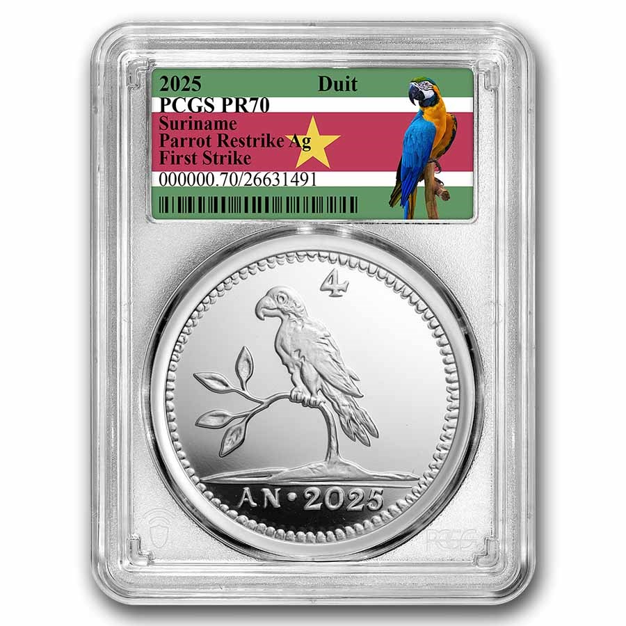 Buy 2025 NL 1 oz Silver Parrot Duit MS-70 PCGS (FS) | APMEX