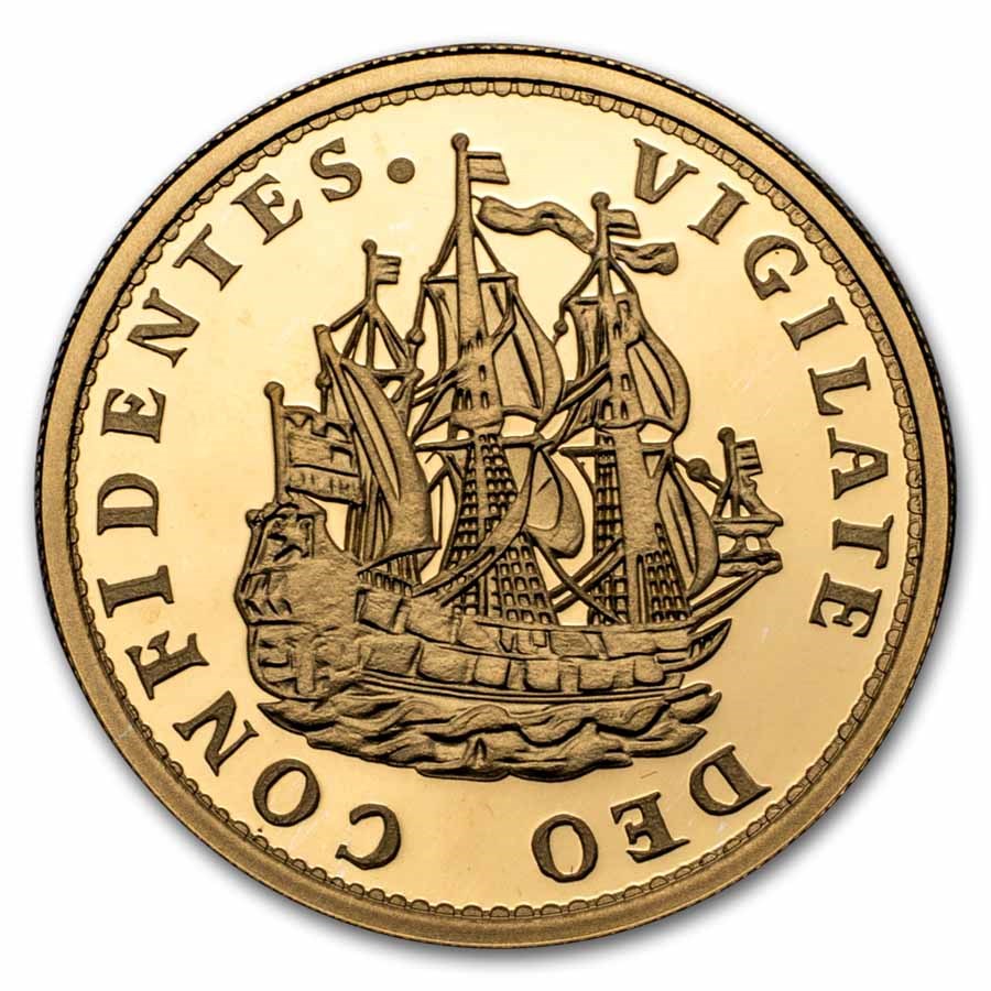 2025 Netherlands Gold Proof Ship Shilling (w/ Compass Box)