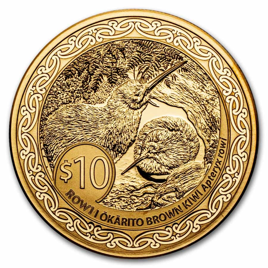 2025 New Zealand 1/4 oz Proof Gold $10 Rowi Kiwi (w/ Box & COA)