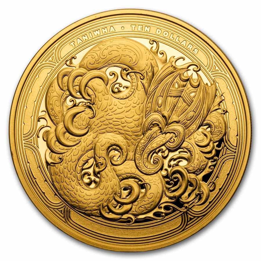 2025 New Zealand 1 oz Gold Dwelling Taniwha: Water
