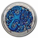 2025 New Zealand 1 oz Silver Colorized Dwelling Taniwha: Water