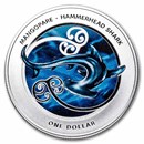 2025 New Zealand 1 oz Silver Proof Popoto Mangopare Shark