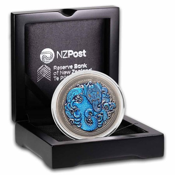 2025 New Zealand 2 oz Silver Colorized Taniwha: Water COA #1 2025 New Zealand 2 oz Silver Colorized Taniwha: Water COA #1