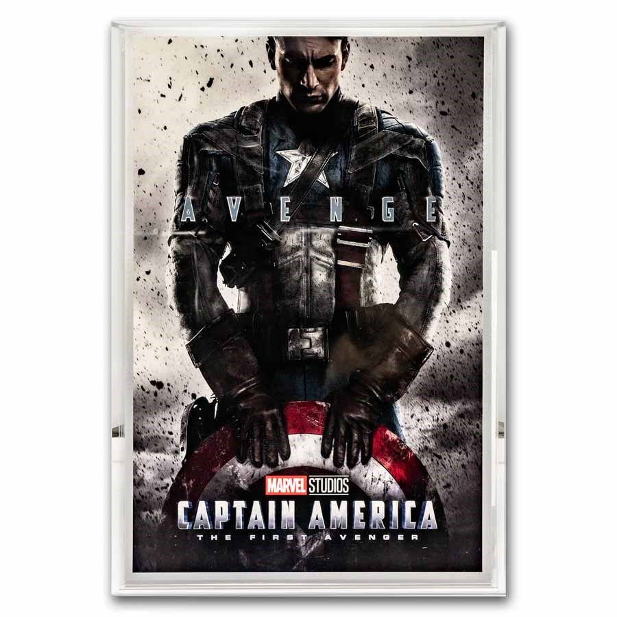 2025 Niue 1.5 oz Silver $2 Marvel: Captain America Poster Coin