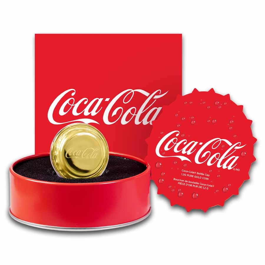 2025 Niue 1 gram Gold Coca-Cola® Bottle Cap w/ Box & COA