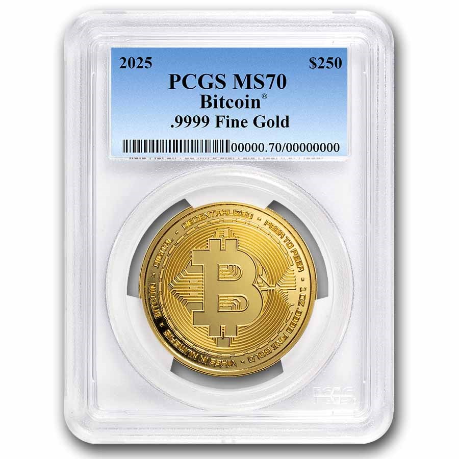 Buy 2025 Niue 1 oz Gold $250 Bitcoin PCGS MS-70 | APMEX