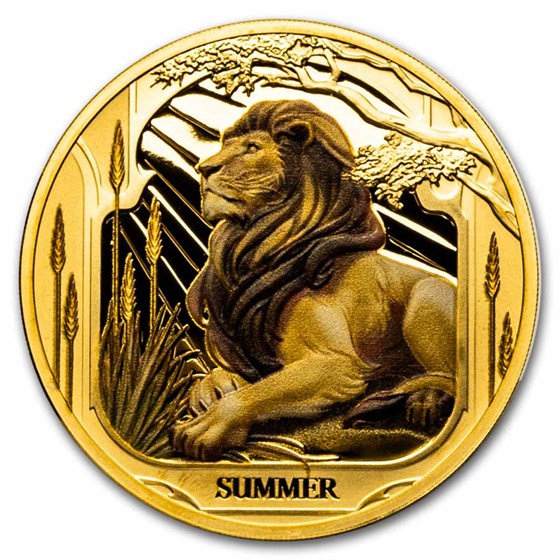 2025 Niue 1 oz Gold Proof Summer; Lion (with Box & COA) 2025 Niue 1 oz Gold Proof Summer; Lion (with Box & COA)