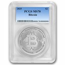 2025 Niue 1 oz Silver $2 Bitcoin MS-70 PCGS
