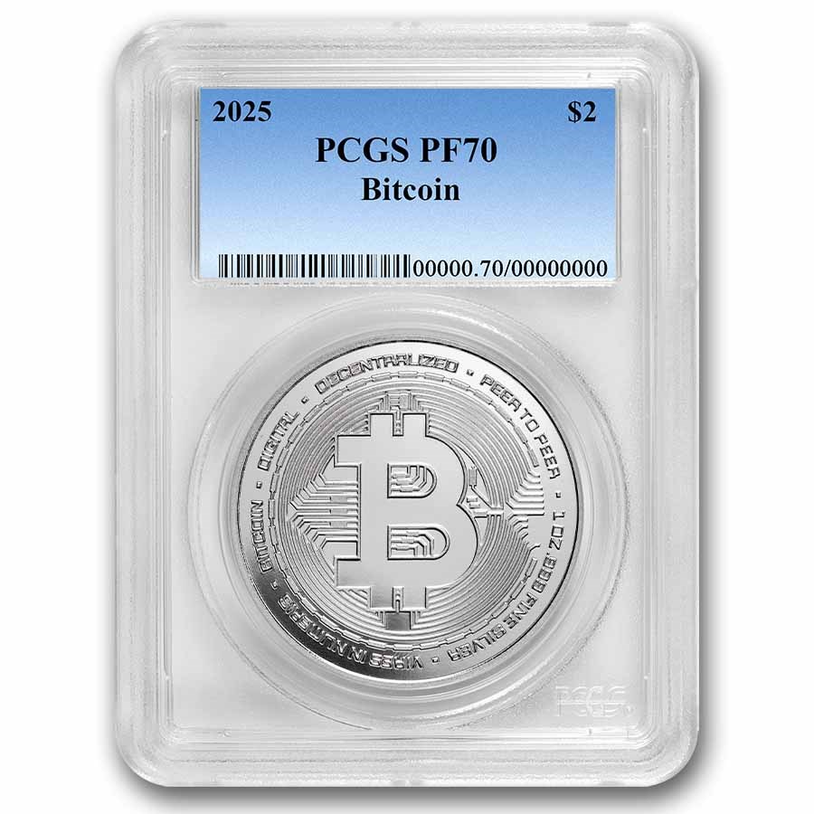 Buy 2025 Niue 1 oz Silver Bitcoin PF-70 PCGS | APMEX