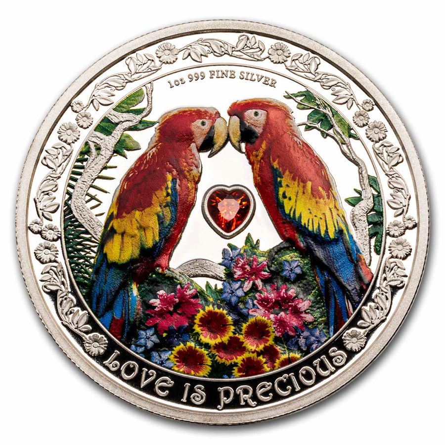 2025 Niue 1 oz Silver $2 Love is Precious - Macaw