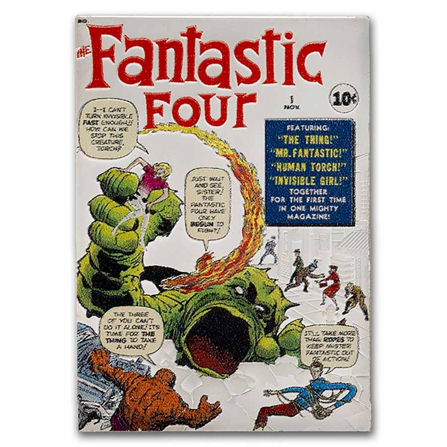 2025 Niue 1 oz Silver $2 Marvel COMIX: Fantastic Four #1 Cover