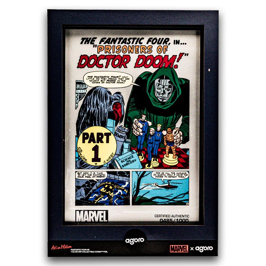 2025 Niue 1 oz Silver $2 Marvel COMIX: Fantastic Four #5 Dr Doom