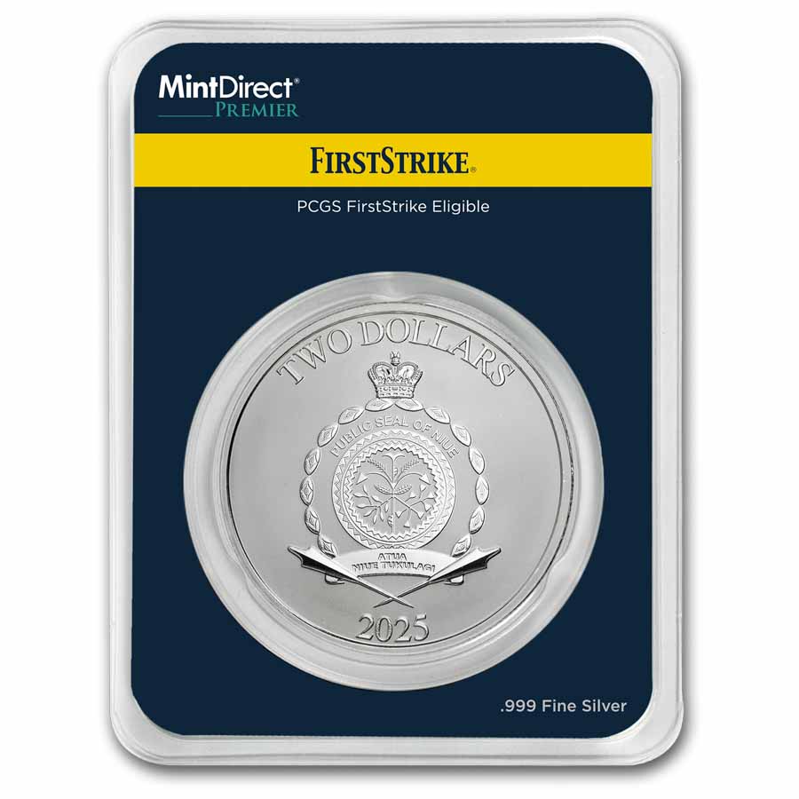 2025 Niue 1 oz Silver $2 Mickey Christmas (MD® Premier + PCGS FS