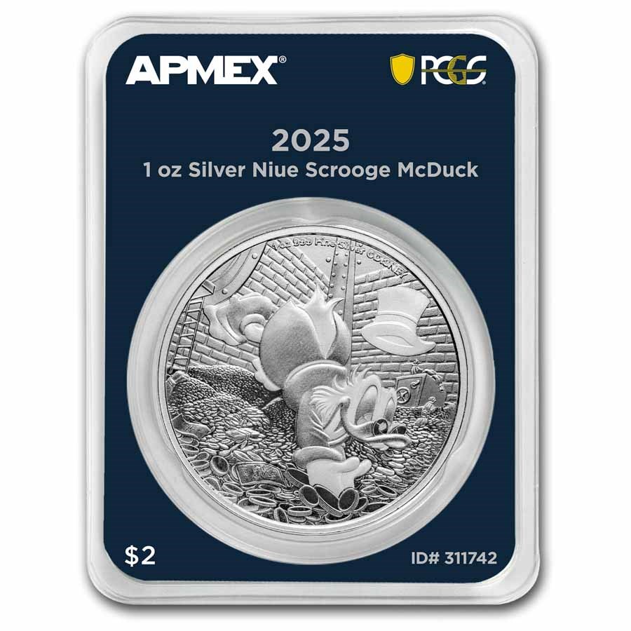 2025 Niue 1 oz Silver $2 Scrooge McDuck (MD® Premier + PCGS FS)