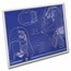 2025 Niue 1 oz Silver $2 Star Wars Blueprint: Darth Vader Helmet