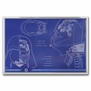 2025 Niue 1 oz Silver $2 Star Wars Blueprint: Darth Vader Helmet