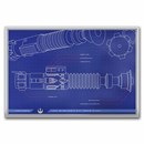 2025 Niue 1 oz Silver $2 Star Wars Blueprint: Luke's Lightsaber