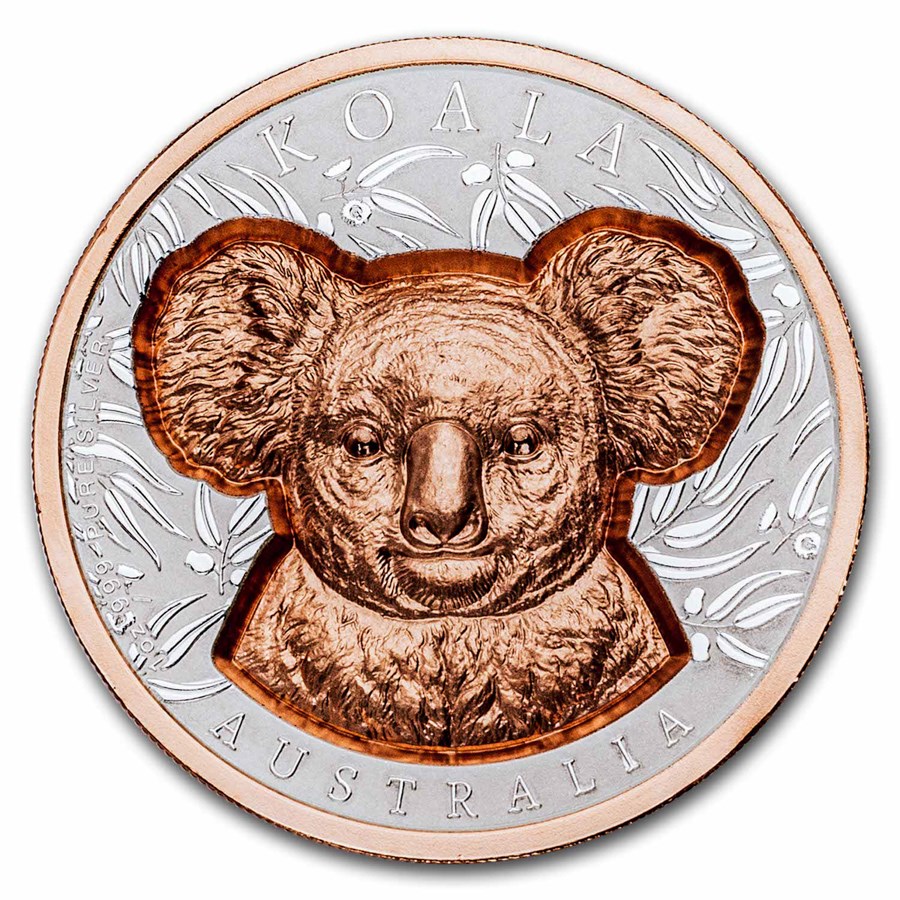2025 Niue 1 oz Silver $2 Super Incused Rose Gold Koala