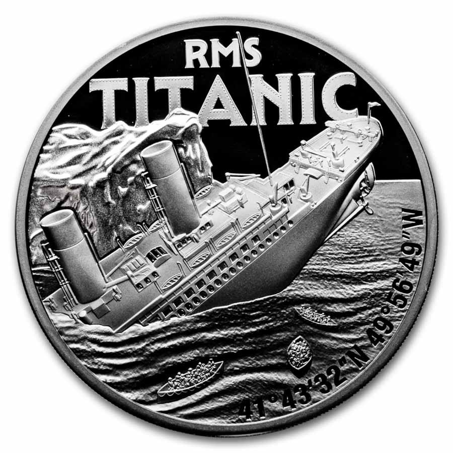 2025 Niue 1 oz Silver Black Proof RMS Titanic (with Box & COA)