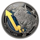 2025 Niue 1 oz Silver Bull and Bear Markets: Ruthenium Edition
