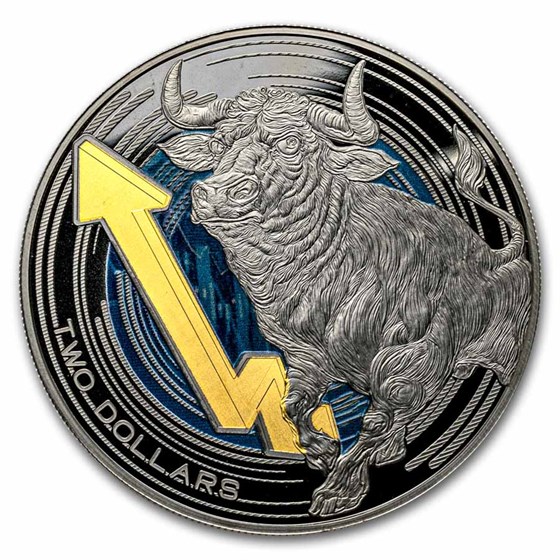 2025 Niue 1 oz Silver Bull and Bear Markets: Ruthenium Edition