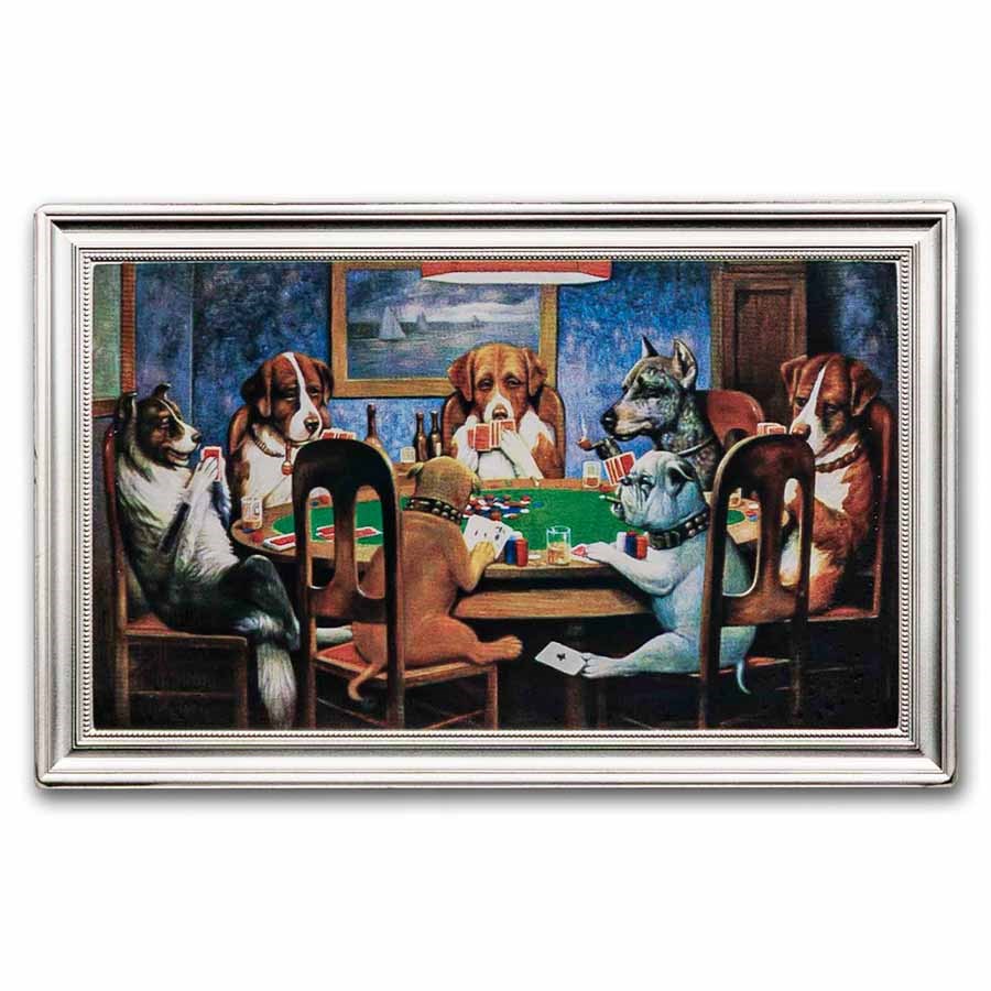 2025 Niue 1 oz Silver Dogs Playing Poker (w/ Box & COA)